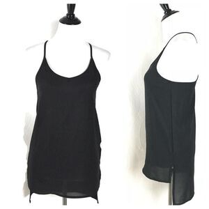 Love & Liberty Women's Hi‎ Low Hem Blouse Black Sleeveless Top Size Small
